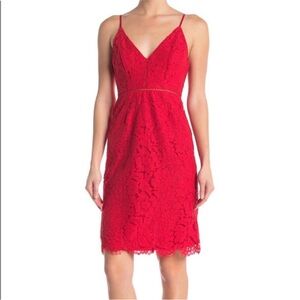 Astr Red Lace Dress